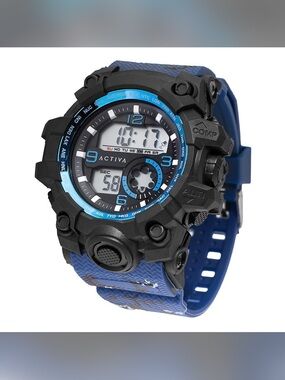 Ativa Black and Blue Rugged Digital Sports Watch